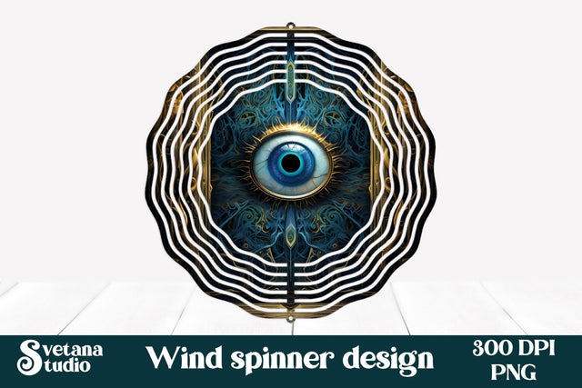 Mystical eye wind spinner design | Magical wind spinner PNG Sublimation Svetana Studio 