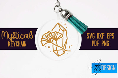 Mystical Keychain SVG | Witch SVG Design SVG Fly Design 
