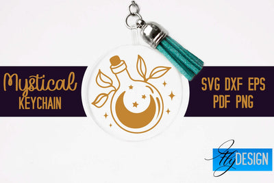 Mystical Keychain SVG | Witch SVG Design SVG Fly Design 