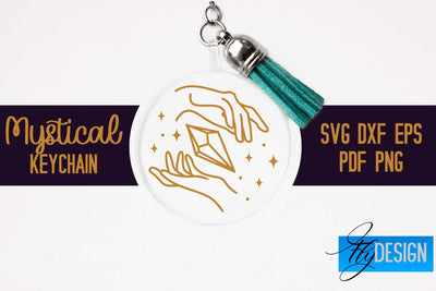Mystical Keychain SVG | Witch SVG Design SVG Fly Design 
