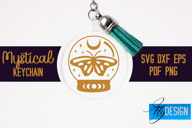 Mystical Keychain SVG | Witch SVG Design SVG Fly Design 
