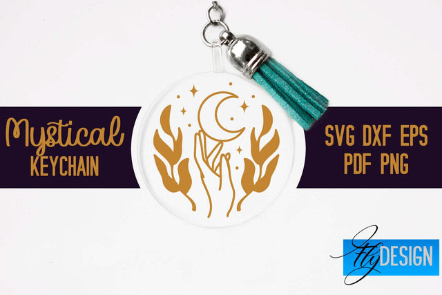 Mystical Keychain SVG | Witch SVG Design SVG Fly Design 