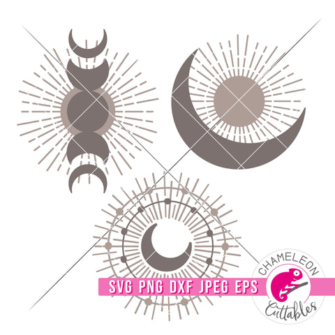 Mystical Moon Bundle svg png dxf eps jpeg SVG Chameleon Cuttables 