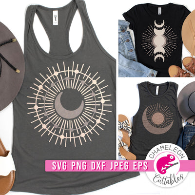 Mystical Moon Bundle svg png dxf eps jpeg SVG Chameleon Cuttables 