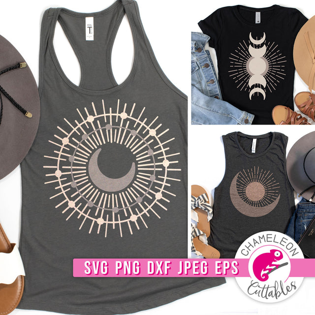 Mystical Moon Bundle svg png dxf eps jpeg SVG Chameleon Cuttables 