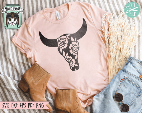 Mystical Skull SVG file Bundle, Cow Skull svg, Deer Skull svg, Ram Skull svg, Goth svg, Moon Phases svg, Witchy svg files, Floral Skull png SVG Wild Pilot 