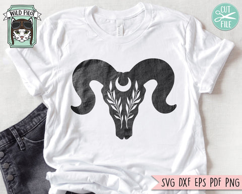 Mystical Skull SVG file Bundle, Cow Skull svg, Deer Skull svg, Ram Skull svg, Goth svg, Moon Phases svg, Witchy svg files, Floral Skull png SVG Wild Pilot 