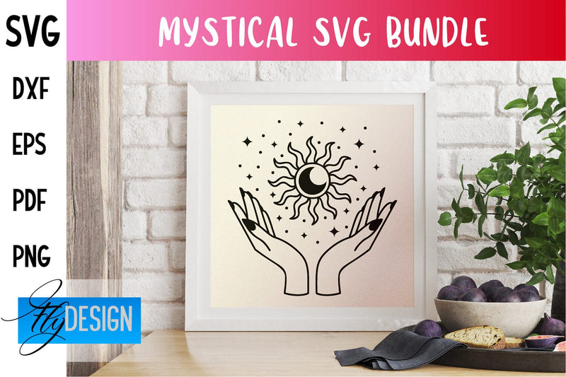 Mystical SVG Design | Witch Symbols SVG SVG Fly Design 