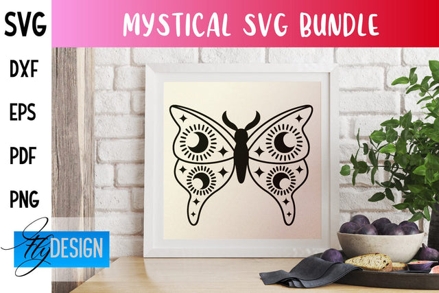 Mystical SVG Design | Witch Symbols SVG SVG Fly Design 