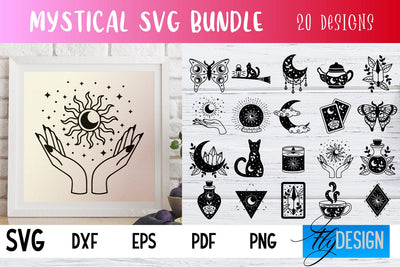 Mystical SVG Design | Witch Symbols SVG SVG Fly Design 
