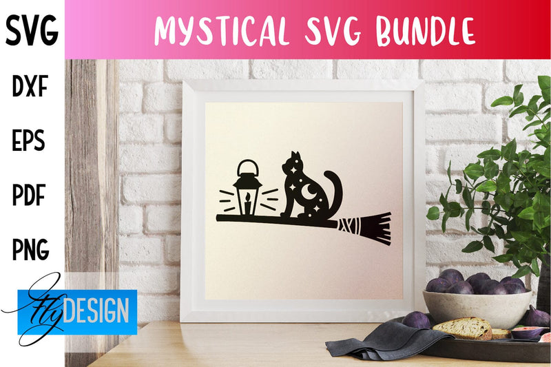 Mystical SVG Design | Witch Symbols SVG SVG Fly Design 