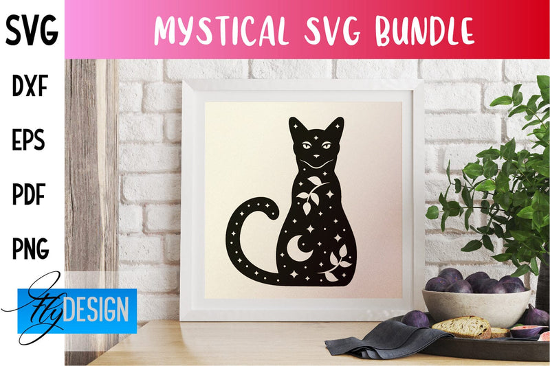 Mystical SVG Design | Witch Symbols SVG SVG Fly Design 