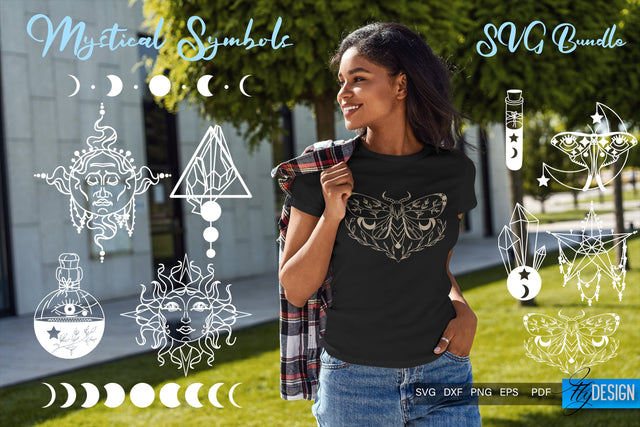 Mystical Symbols SVG Bundle, Witch magic SVG, Celestial SVG SVG Fly Design 