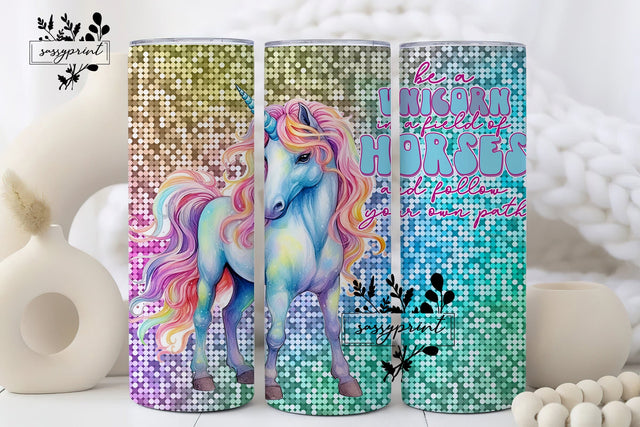 Mystical Unicorn Tumbler, Be a Unicorn in a Field of Horses 20 oz Skinny Tumbler Sublimation Design Digital Download PNG Instant DIGITAL ONLY Sublimation sassyprint 