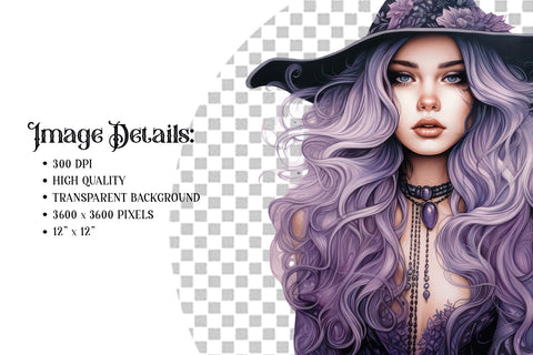 Mystical Witch Clipart, Magic Celestial Witch Clipart Bundle Sublimation BijouBay 