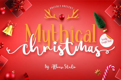 Mythical Christmas - Lovely Couple Font Font Allouse.Studio 