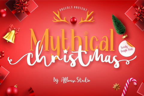 Mythical Christmas - Lovely Couple Font Font Allouse.Studio 
