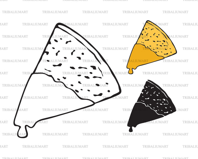 Nachos and sauce. Tortilla Chips. SVG TribaliumArtSF 