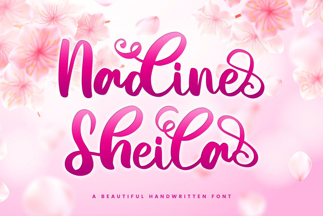 Nadine Sheila Beautiful Script Font Font Creakokun Studio 