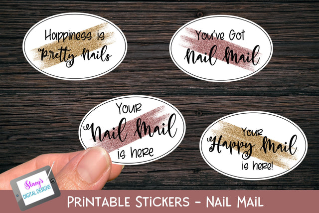 Nail Mail Stickers - 4 Small Business Printable Stickers SVG Stacy's Digital Designs 
