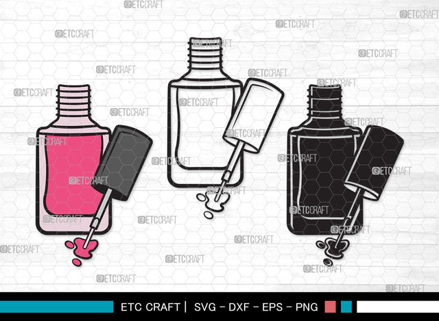 Nail Polish Clipart SVG, Nail Polish Bottle Svg, Manicure Svg, Make Up Svg, Polish Bottle Svg, Pink Polish Svg, Fashion Svg, Nail Polish Clipart SVG ETC Craft 