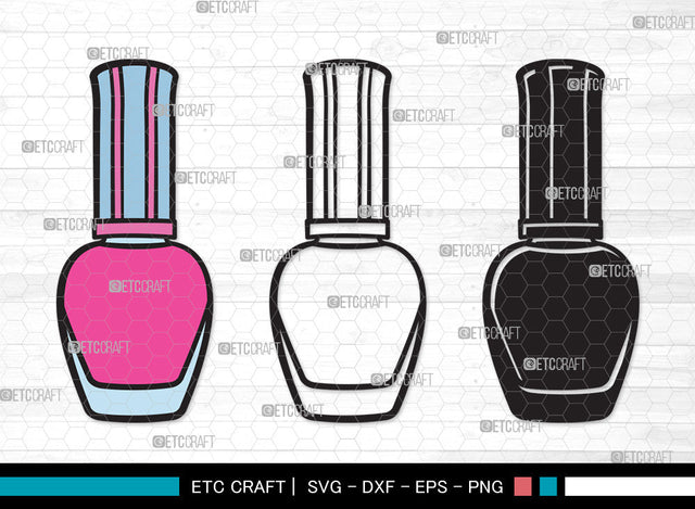 Nail Polish Clipart SVG, Nail Polish Bottle Svg, Manicure Svg, Make Up Svg, Polish Bottle Svg, Pink Polish Svg, Fashion Svg, Nail Polish Clipart SVG ETC Craft 