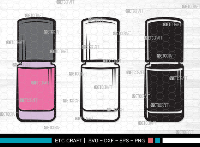 Nail Polish Clipart SVG, Nail Polish Bottle Svg, Manicure Svg, Make Up Svg, Polish Bottle Svg, Pink Polish Svg, Fashion Svg, Nail Polish Clipart SVG ETC Craft 
