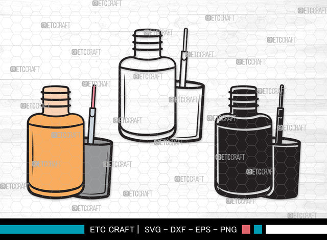 Nail Polish Clipart SVG, Nail Polish Bottle Svg, Manicure Svg, Make Up Svg, Polish Bottle Svg, Pink Polish Svg, Fashion Svg, Nail Polish Clipart SVG ETC Craft 