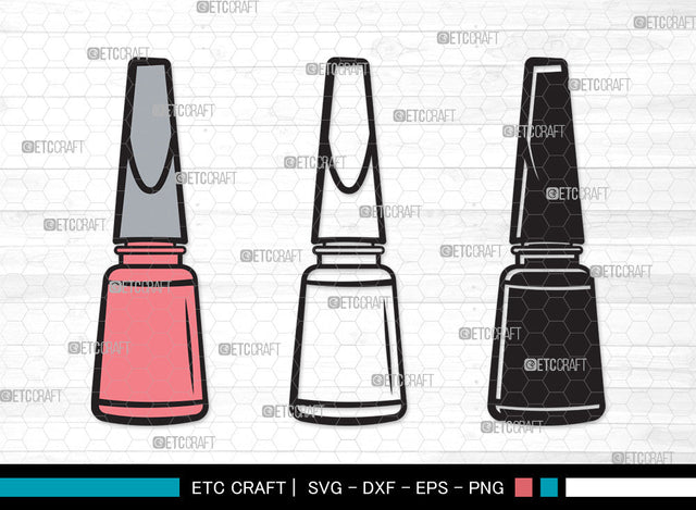 Nail Polish Clipart SVG, Nail Polish Bottle Svg, Manicure Svg, Make Up Svg, Polish Bottle Svg, Pink Polish Svg, Fashion Svg, Nail Polish Clipart SVG ETC Craft 