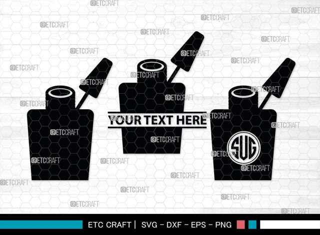 Nail Polish Monogram, Nail Polish Silhouette, Nail Polish SVG, Nail Polish Bottle Svg, Fashion Svg, SB00206 SVG ETC Craft 