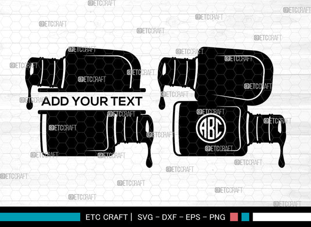 Nail Polish Monogram SVG, Manicure Svg, Fashion Svg, Nail Polish Bottle Svg, Split Monogram Svg SVG ETC Craft 