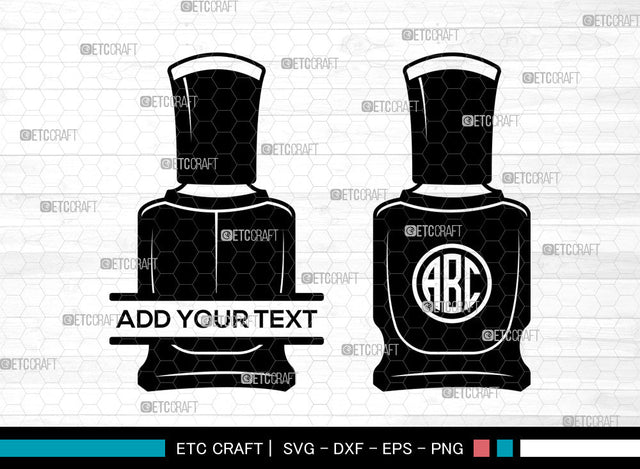 Nail Polish Monogram SVG, Manicure Svg, Fashion Svg, Nail Polish Bottle Svg, Split Monogram Svg SVG ETC Craft 