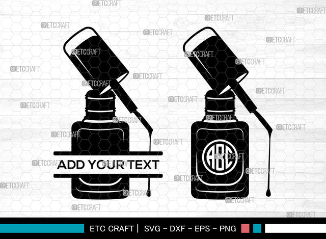 Nail Polish Monogram SVG, Manicure Svg, Fashion Svg, Nail Polish Bottle Svg, Split Monogram Svg SVG ETC Craft 