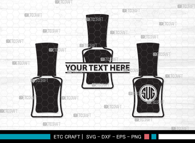 Nail Polish Monogram SVG, Nail Polish Bottle Svg, Manicure Svg, Make Up Svg, Polish Bottle Svg, Pink Polish Svg, Fashion Svg, Nail Polish Monogram SVG ETC Craft 