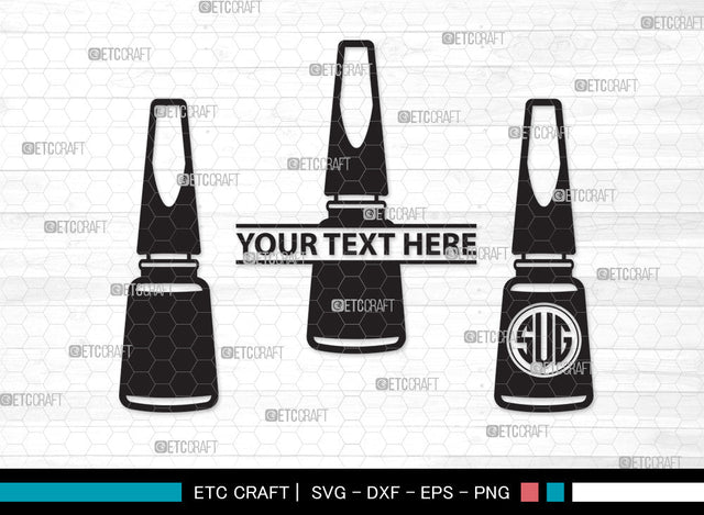 Nail Polish Monogram SVG, Nail Polish Bottle Svg, Manicure Svg, Make Up Svg, Polish Bottle Svg, Pink Polish Svg, Fashion Svg, Nail Polish Monogram SVG ETC Craft 