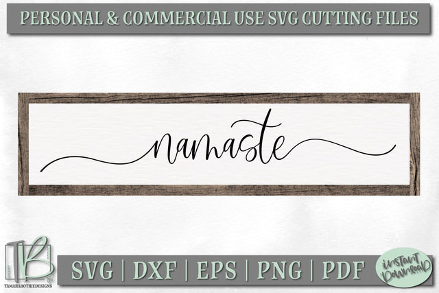 Namaste SVG File, Yoga SVG, Wood Sign Cut File SVG TB Designs 