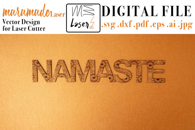 Namaste Vector File for Laser Cutter. SVG MaramadeLaser 
