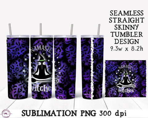 Namaste Witches | Halloween Witch Tumbler Sublimation PNG Sublimation Madison Mae Designs 