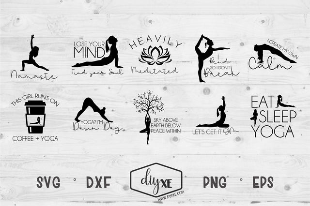 Namaste Yoga Bundle SVG DIYxe Designs