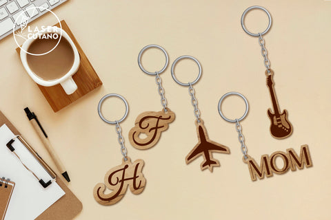 Name Keychains Bundle Laser Cut Files SVG LaserCutano 