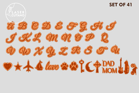Name Keychains Bundle Laser Cut Files SVG LaserCutano 