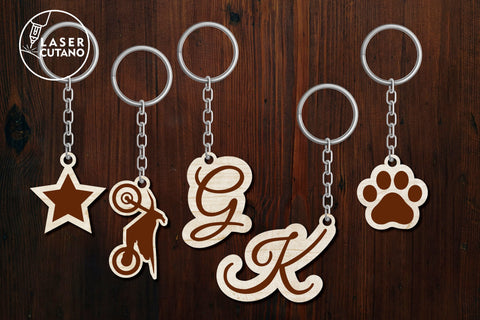 Name Keychains Bundle Laser Cut Files SVG LaserCutano 