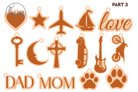 Name Keychains Bundle Laser Cut Files SVG LaserCutano 