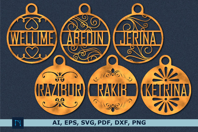 Name sign Ornament laser cut bundle SVG MD JOYNAL ABDIN 