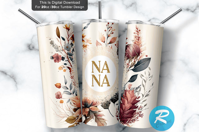 Nana Florals 20 oz / 30 oz Tumbler PNG Sublimation Regulrcrative 