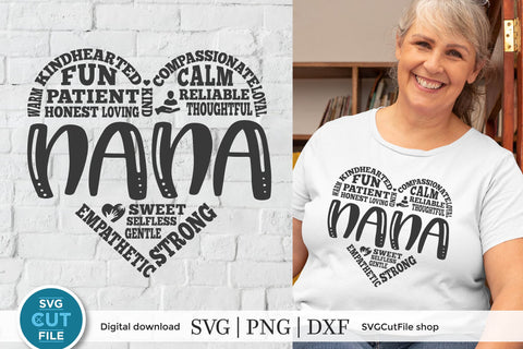 Nana heart svg for Cricut or Silhouette SVG SVG Cut File 