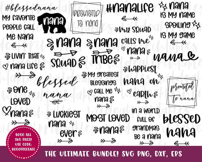 nana life svg, nana svg, nana svg bundle, funny nana svgs, blessed nana svgs, baseball nana svgs, funny nana quotes, nana svg sayings Cricut SVG WildOakSVG 