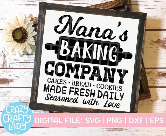 Nana's Baking Company | Kitchen SVG Cut File SVG Crazy Crafty Lady Co. 
