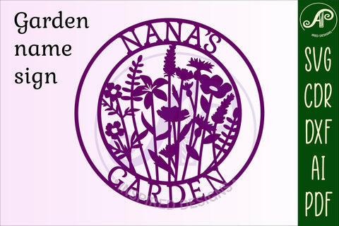 Nana's Garden sign svg laser cut template SVG APInspireddesigns 