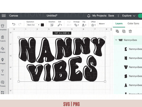 Nanny Vibes Wavy Svg, Nanny Shirt SVG Happy Honey Digital 
